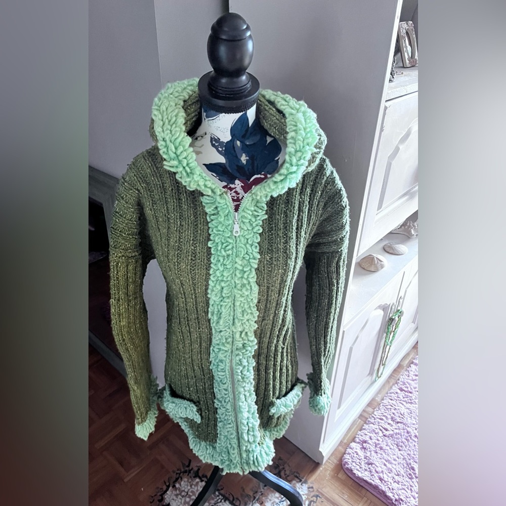 Hand made wool/alpaca/poly Blend sweater